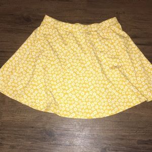 yellow flower print skirt